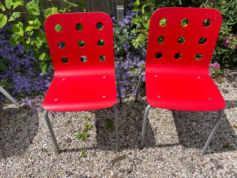 Free: Pair of Red Ikea Chairs - Fair Condition