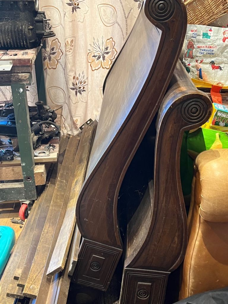 REDUCED King size wooden sleigh bed