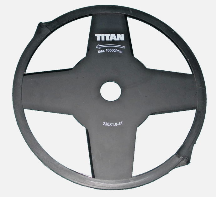 GENUINE TITAN 4WAY TTL530GBC BRUSH CUTTER BLADE 255mm PETROL STRIMMER ATTACHMENT