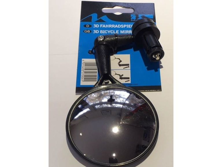 NEW - compact 3D convex bike mirror - barend mounted - M-Wave