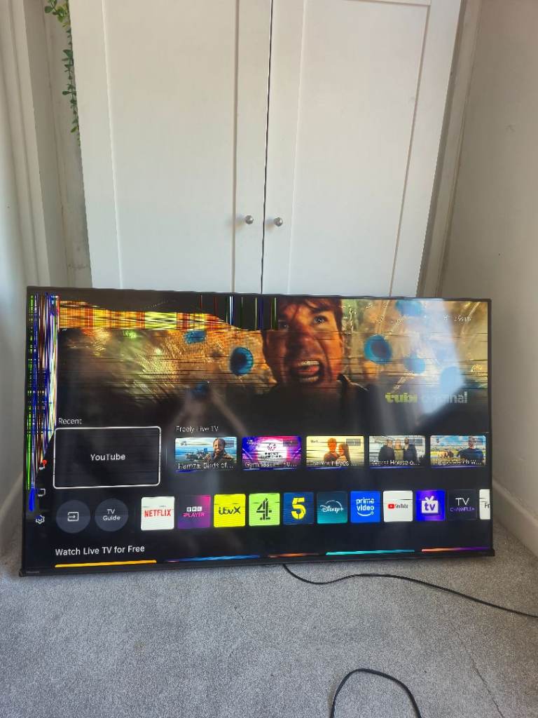 50 inch Hisense Smart TV with Screen Damage .