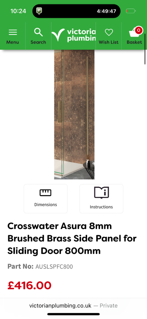 Cross water side panel brushed brass