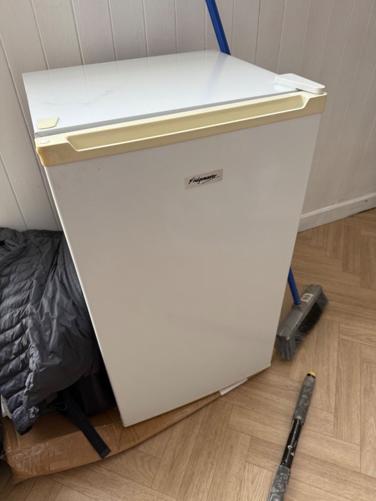 White counter fridge 