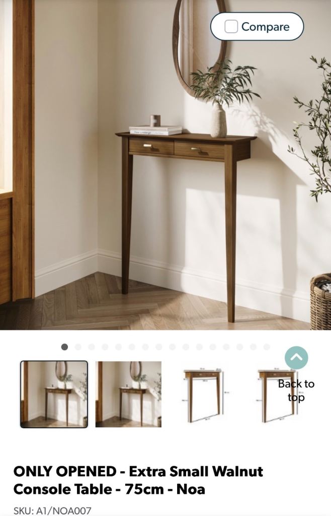 Slim Walnut Console Table/ Radiator Cover