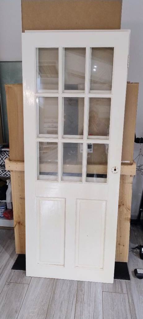 Free half glazed cream internal doors X 2