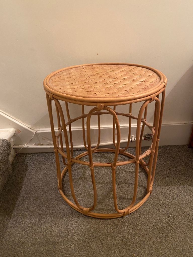 Rattan side table from Oliver Bonas