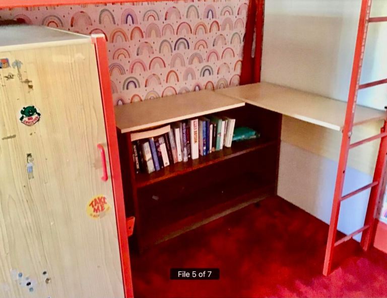 Child’s Bunk Beds with Desk, Wardrobe & Ladder