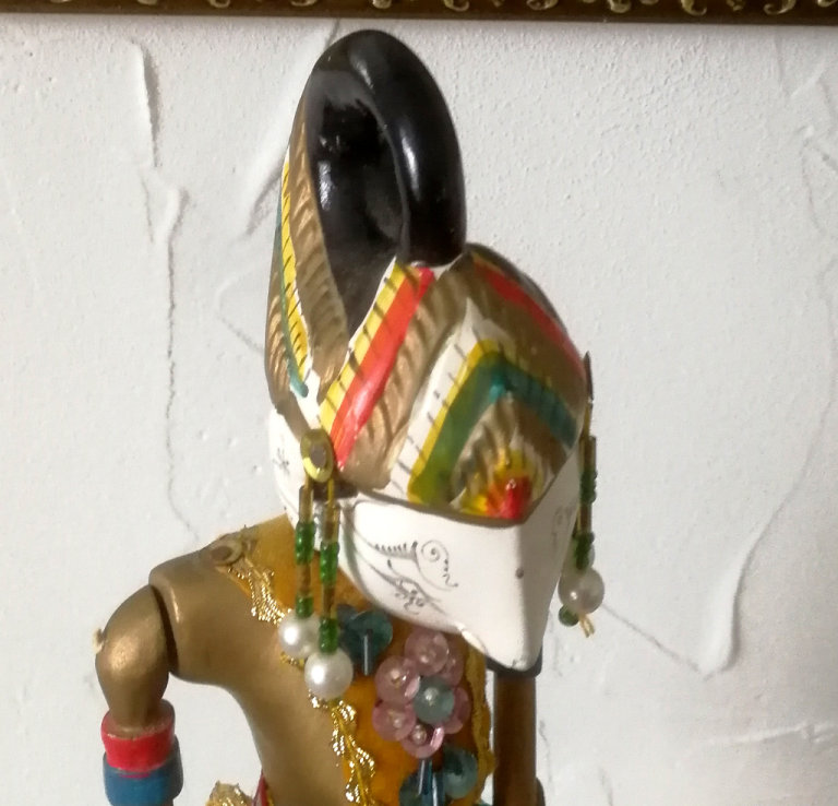 Rod Puppet Ukuran Name Arjuna Sequin Detail With Stand Made In Indonesia