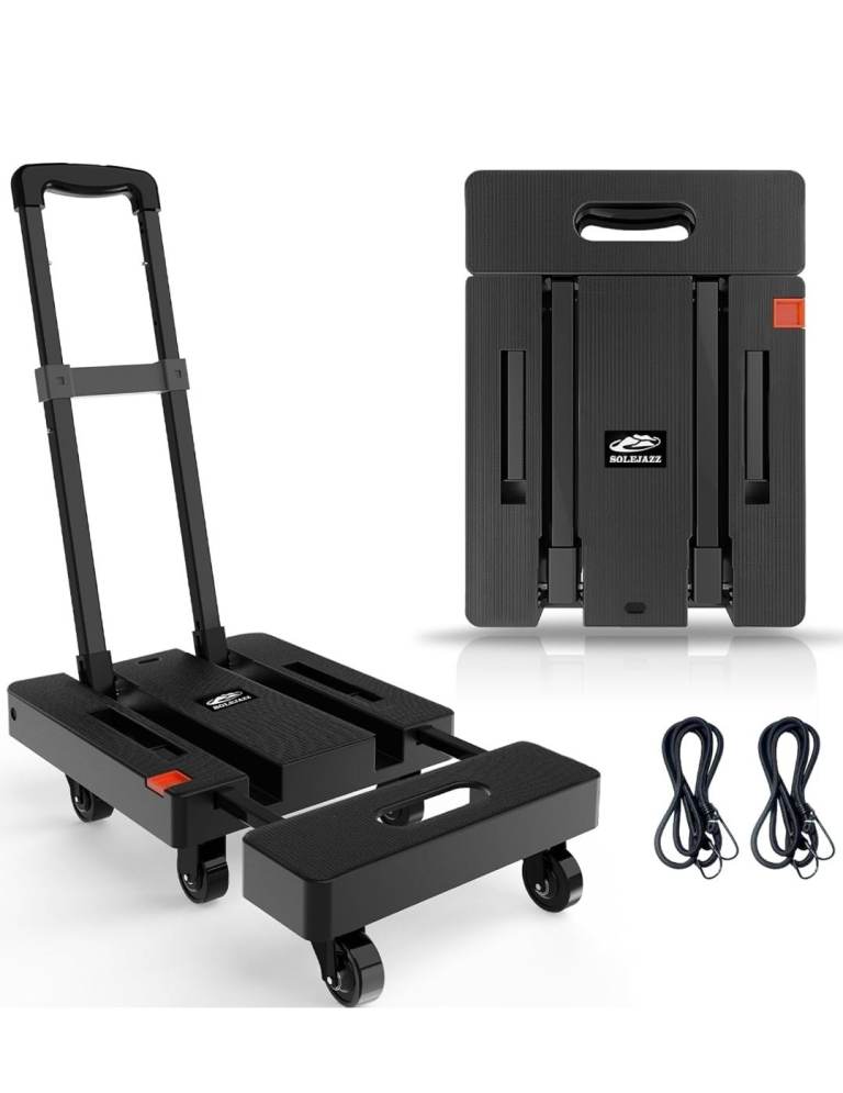 Solejazz Folding Hand Truck / Dolly Cart – 500lbs Capacity