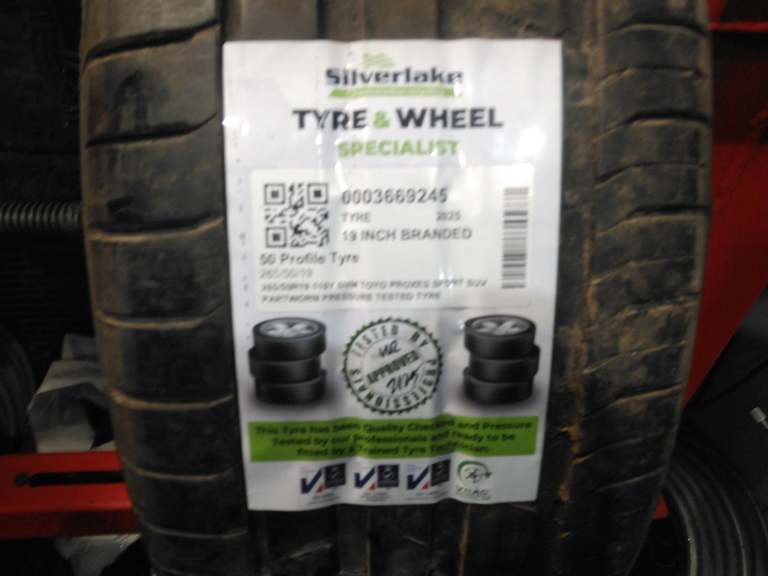 265/50r19 110y 6mm Toyo Proxes Sport Suv Partworn Pressure Tested Tyre