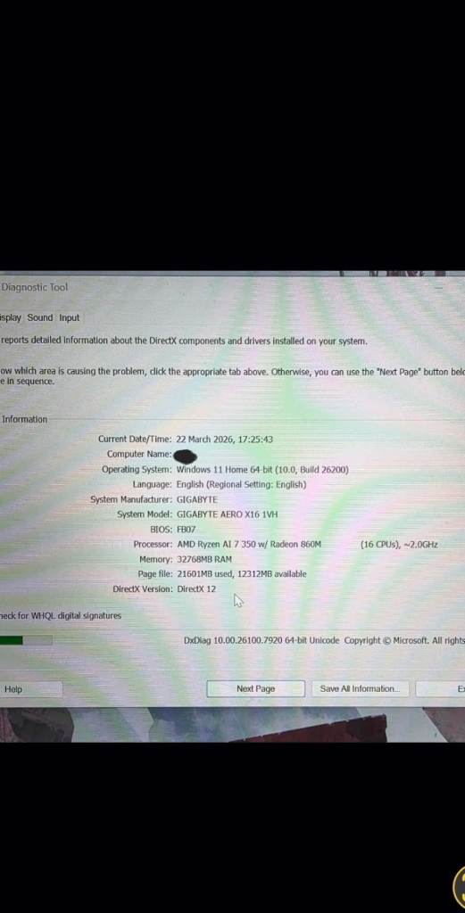 GIGABYTE AERO X16 16 Gaming Laptop - AMD Ryzen AI 7 RTX 5060 1 TB SSD 32gb RAM