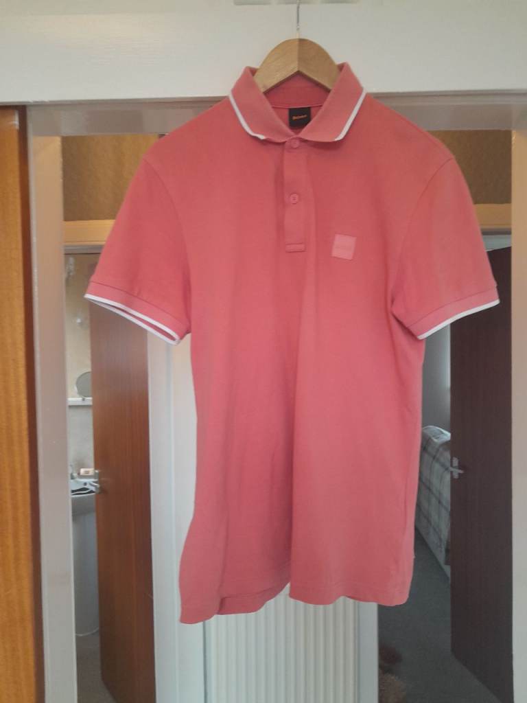 BOSS Hugo Boss "Passertip" Slim Fit Polo Shirt – Coral Pink