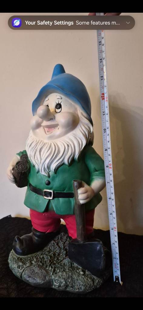 "Pair of charming plastic garden gnomes