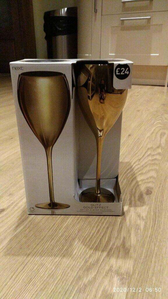 Gold Wine Glasses X 4