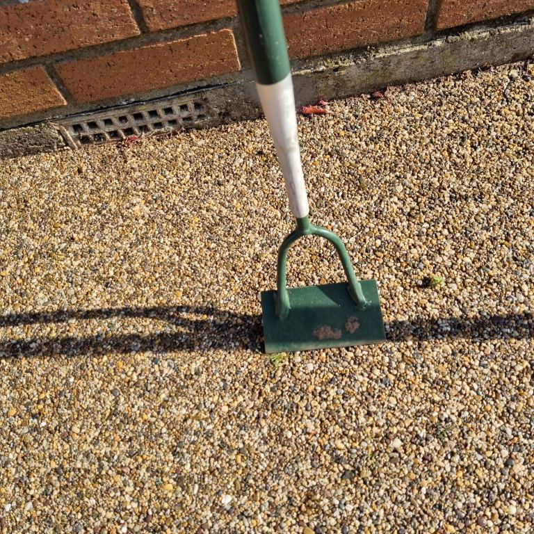 Grass rake & garden hoe