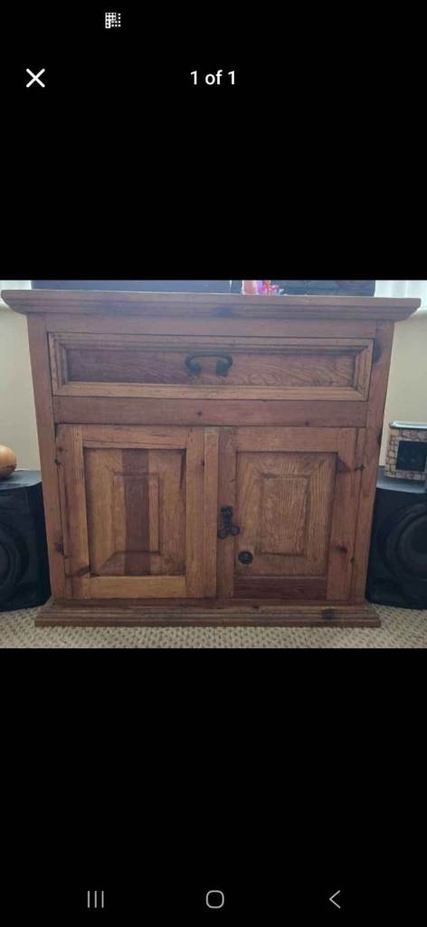 image for Solid wood side unit / media stand 