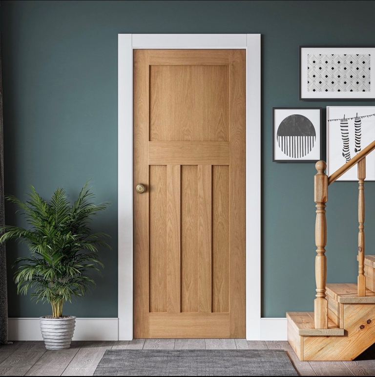 Oak Internal Unfinished 1930's DX 4 Panel Door New - 1981 x 762 x 35mm