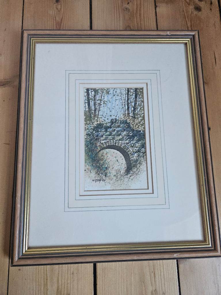 Original Watercolour Painting – “Woodland Bridge” (Signed, 1993)