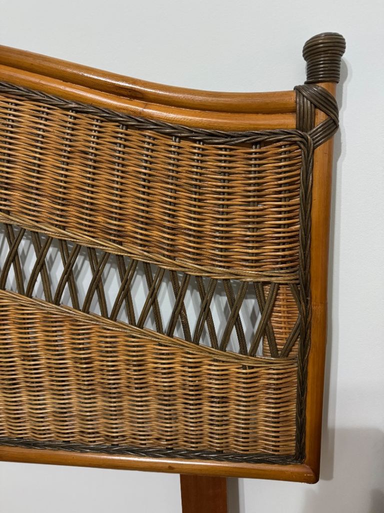 King Rattan Headboard and Mirror 