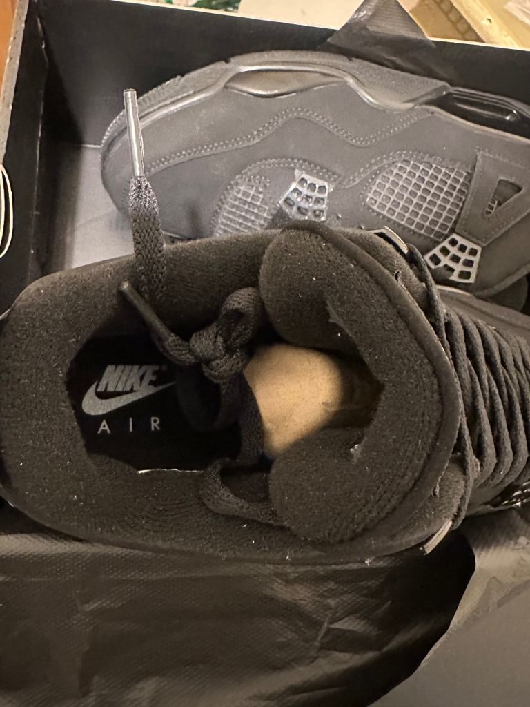 New Nike Air Jordan 4 Retro 'Black Cat' Trainers UK 10 / EU 45