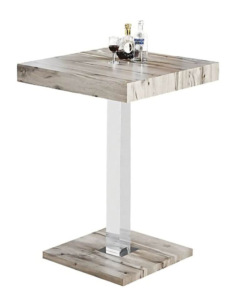 Topaz Square Wooden Bar Table – Grey Oak Effect, New