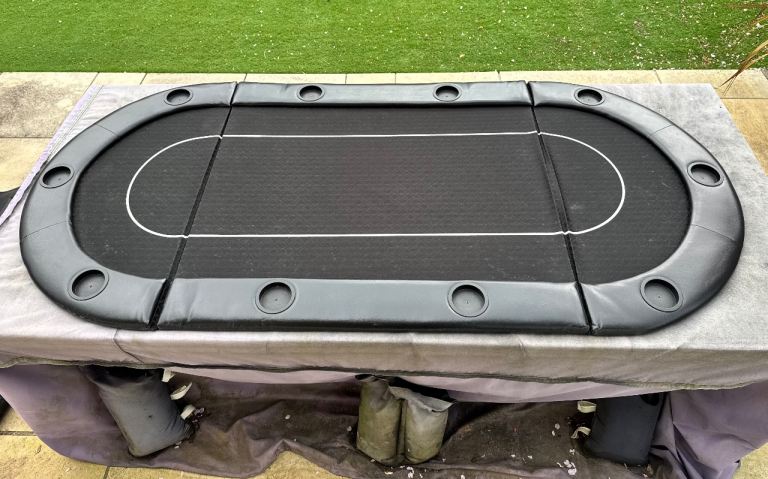 Poker Table Top / Playing Surface w/ Drinks Holders x10 w/ Carry Case Card Games
