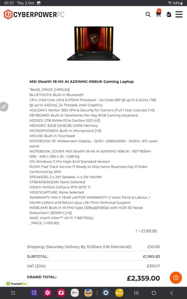 Gaming laptop msi 