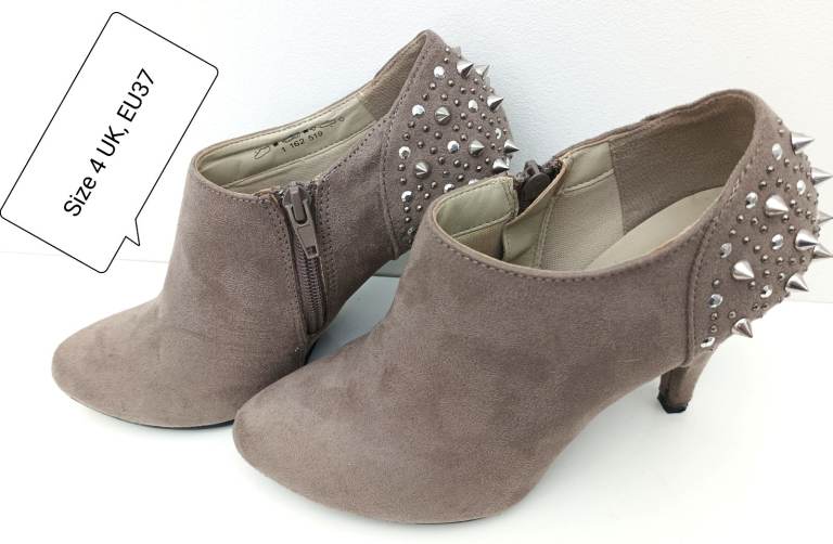 Size 4UK (EU37) beige Graceland suede-look heels with studs £3.  As new