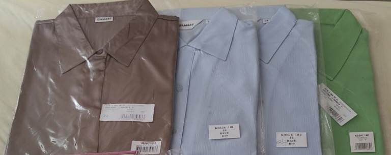 4 x Damart Short Sleeved Summer Blouses-UK Size 18-assorted plain colours-new in packaging-£5 for 4