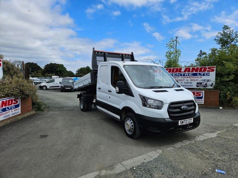 2023 ON 72 PLATE FORD TRANSIT 350 LEADER CREW CAB TIPPER PICKUP 59K ULEZ FREE 