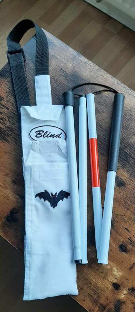 image for Blind Person Folding Guide Stick 48", With Home Made Novelty Bag / Shoulder Bag