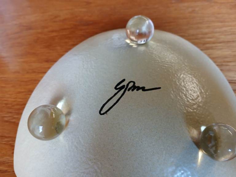 Signed Coloured Art Glass Dish