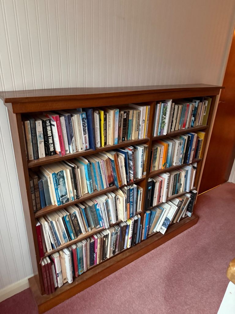 Vintage Mid-Century Solid Wood Low Bookcase