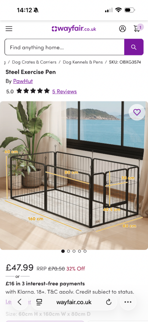 Dogs steel playpen