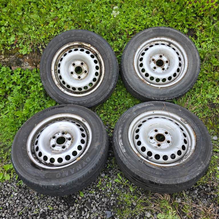 VW Transporter T5 T6 16” Steel Wheels & Tyres – Set of 4 – 5x120 205/65 R16C 