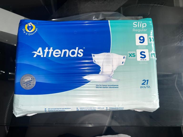 Attends Adult Slip Regular Nappies - Size S (21 pcs per pack) 4 Packs 84 Pcs Wholesale Available 