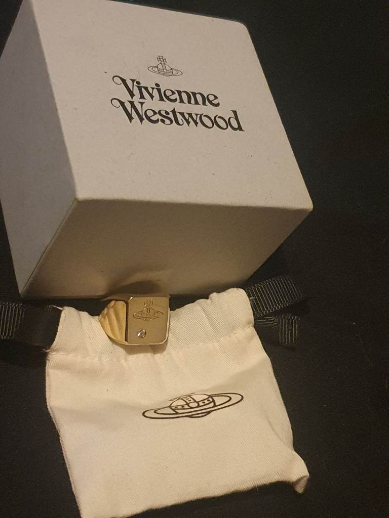 Vivienne Westwood Gold 'CARLO' Engraved Ring