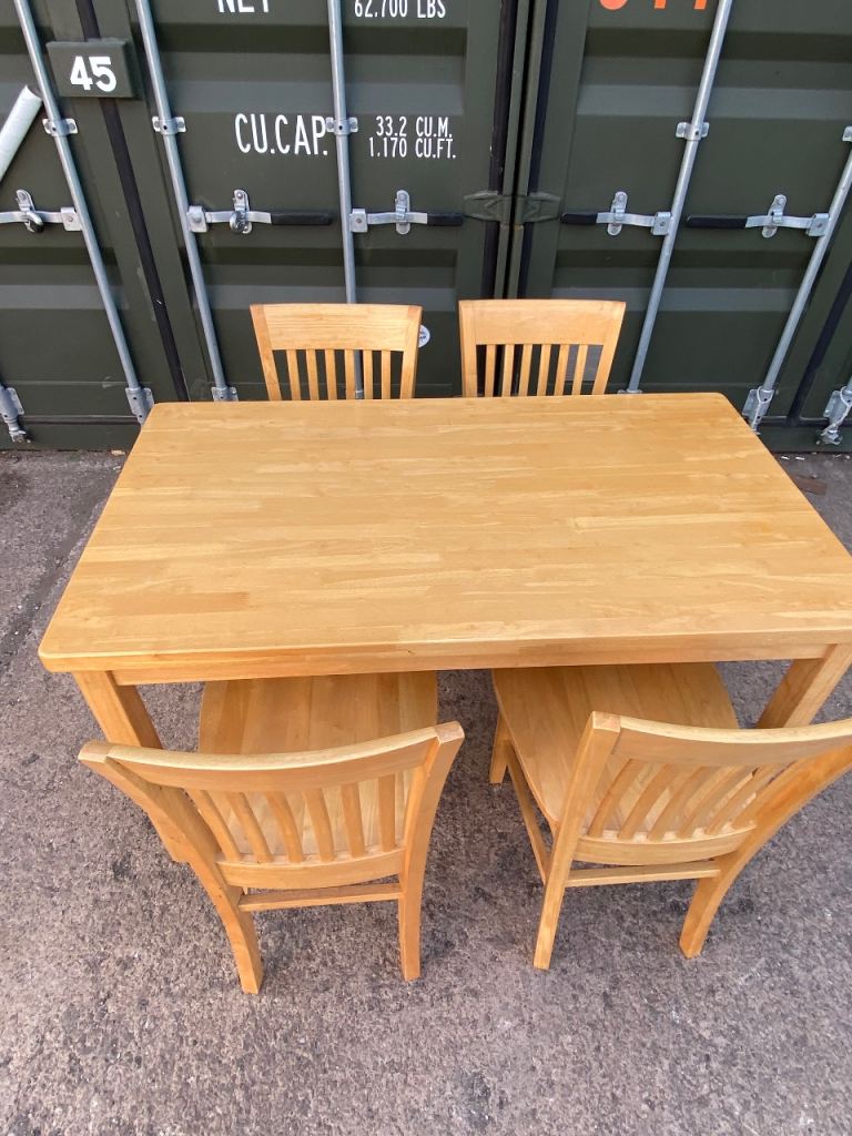 Light Oak Dining Table and 4 Chairs