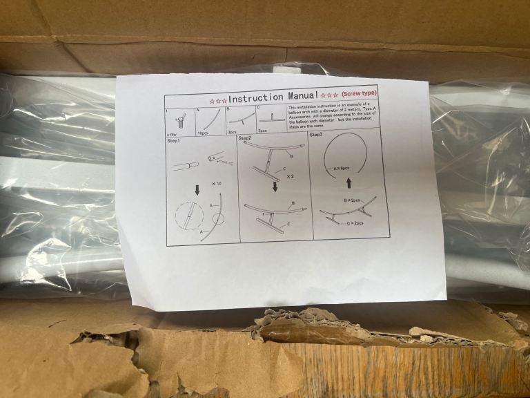 New & Unused White Round Arch Frame 2.4m Weddings / Birthdays / Decorations