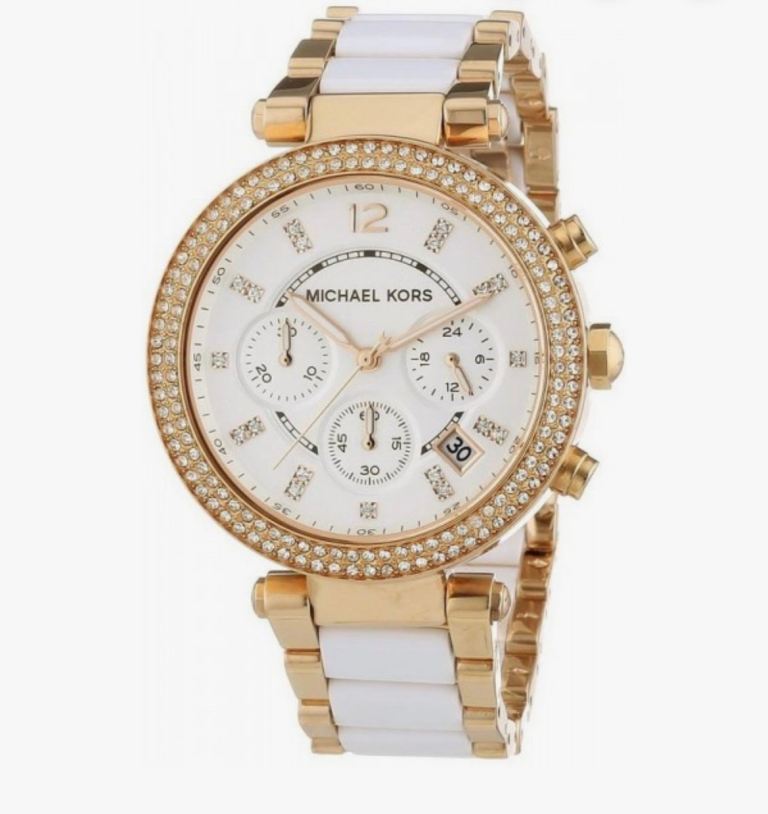 Michael Kors MK5774 Parker Ladies Rose Gold & White Stainless Watch