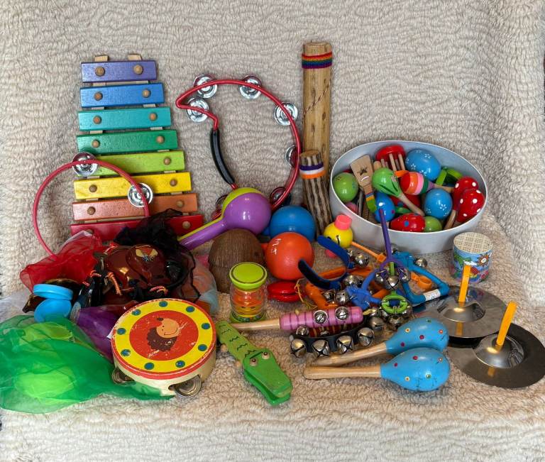 Variety of pre school musical instruments