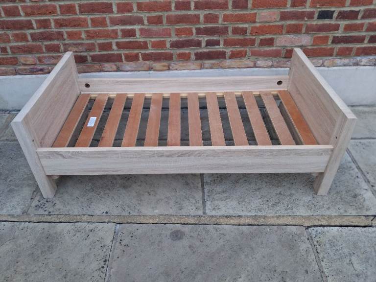 Wooden Toddler Bed Frame with Slats – Good Condition