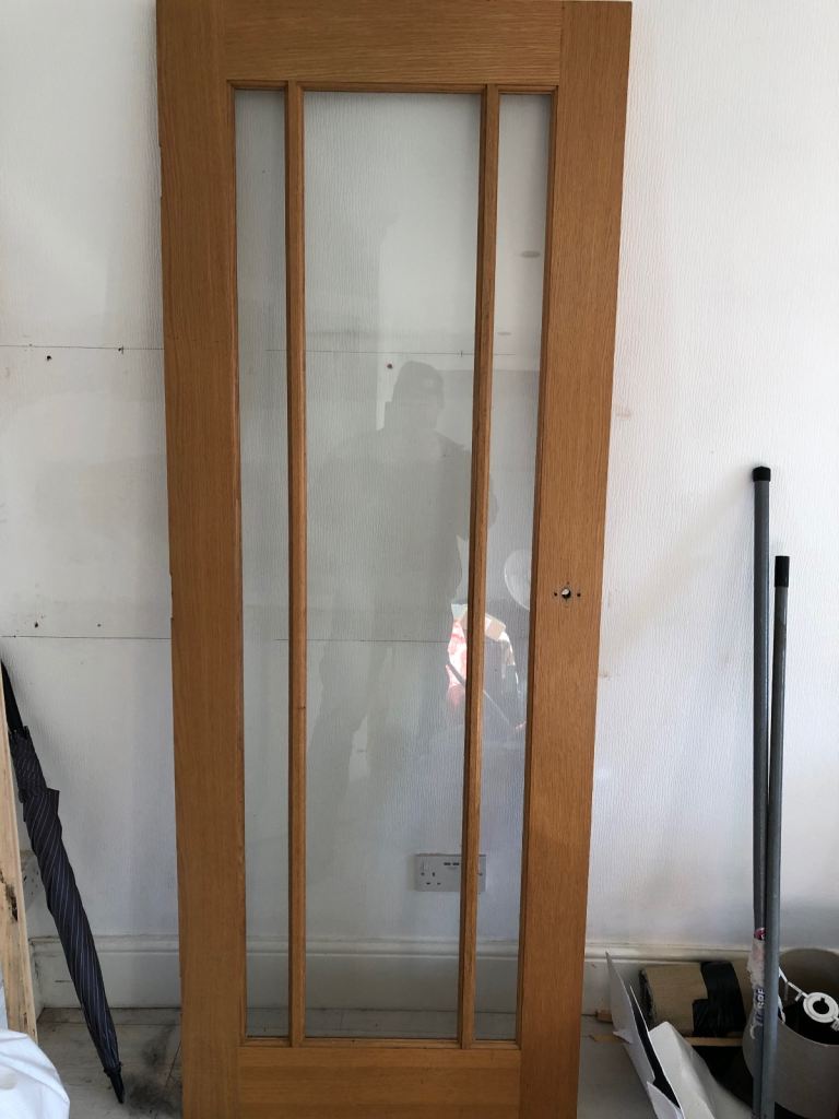 image for Solid oak and part glass door 