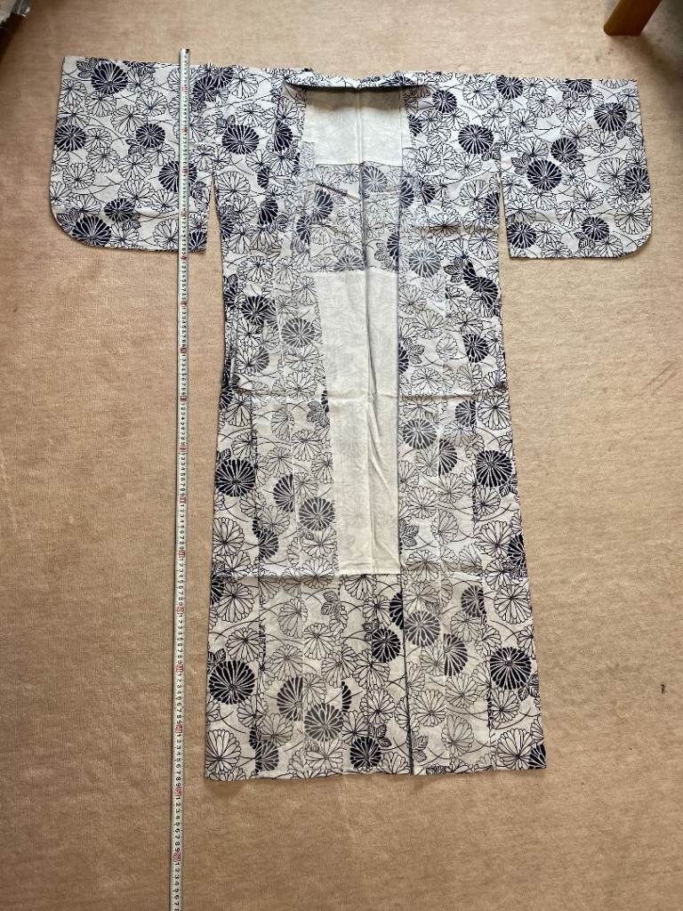 Very old Japanese traditional Kimono Yukata Cotton/Silk or Cotton made dress wear for Men/Women - 1