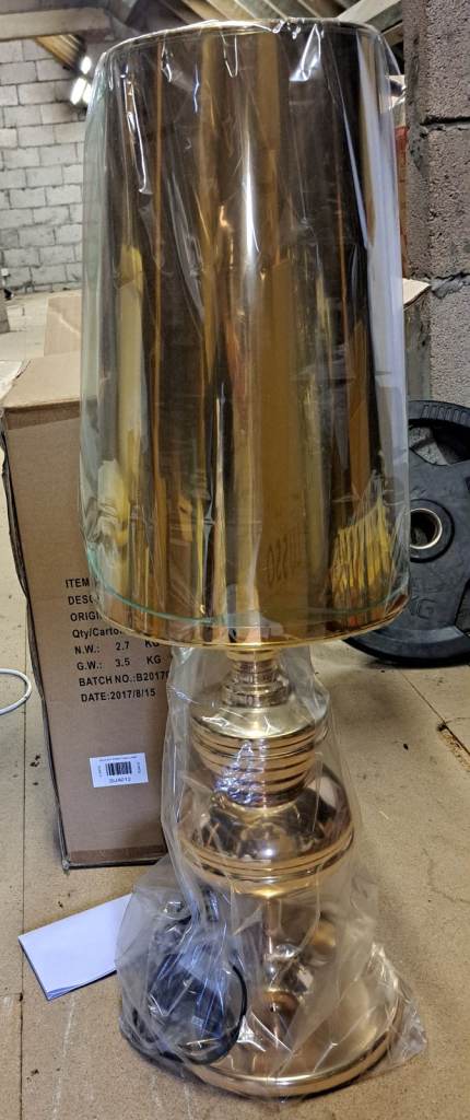 BNIB Coach House large gold effect pawn table lamp