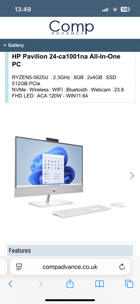 HP Pavillon all in one PC 