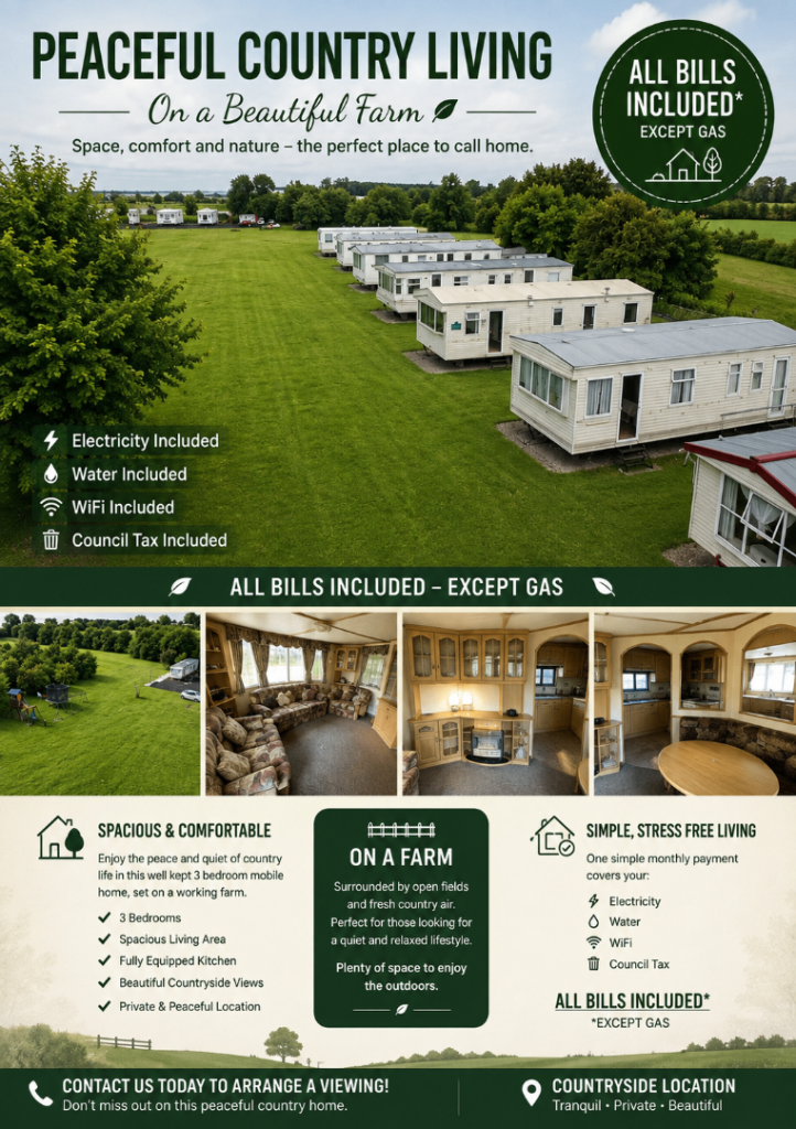 Home to rent in farm setting beautiful location 