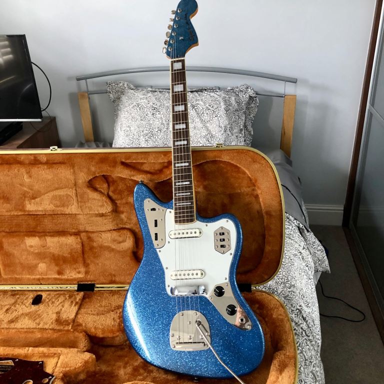 Squier Ltd Ed Jaguar - Blue Sparkle. Mint with Fender Eye Glass Case