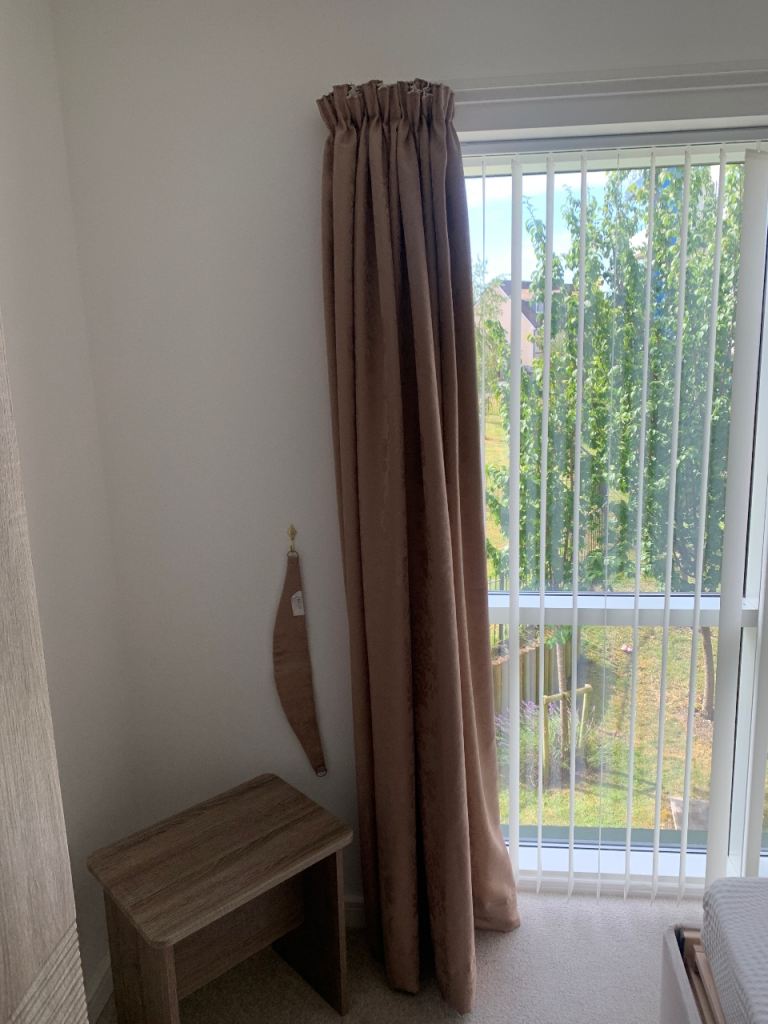 Pair of Brown Blackout Curtains – Good Condition