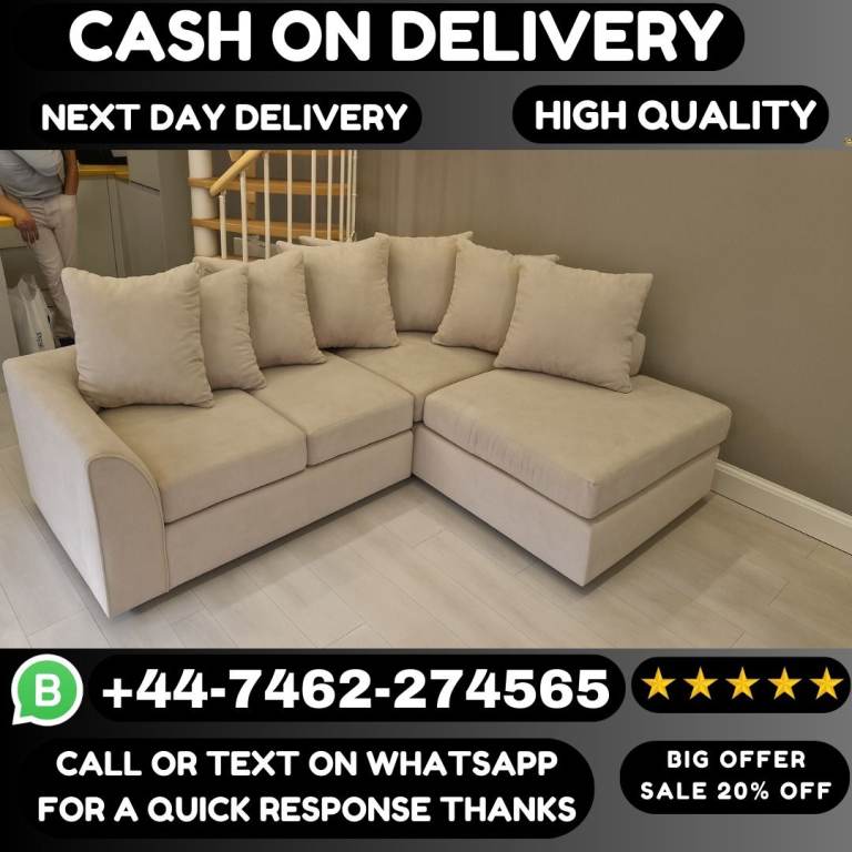 Plush Velvet Sofa Sale – Corner or 3+2 Available